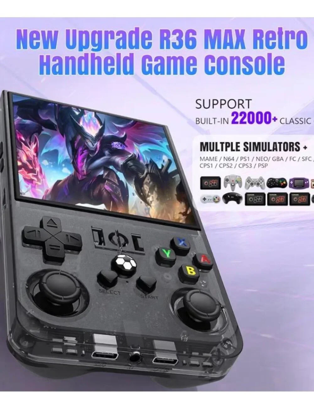 NEW-2025 MAX Retro Handheld Game Console, 30+Emulator 30,000 + VIDEO GAMES-BLACK